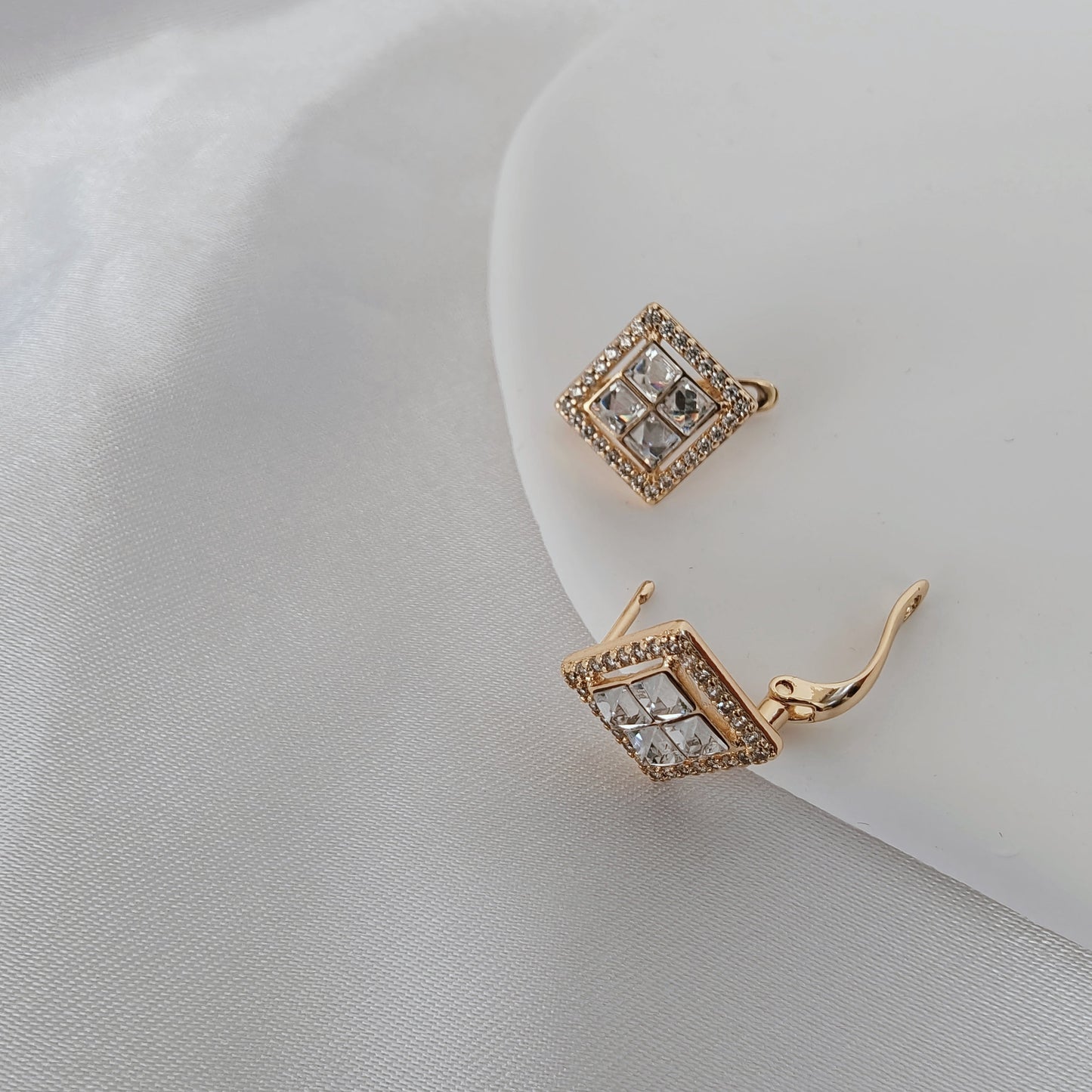 Crystal Square Hoops