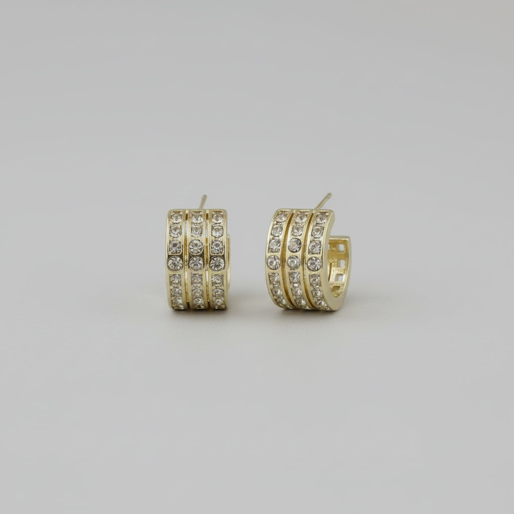 Classic Curve Pave Hoops
