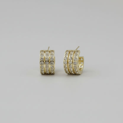 Classic Curve Pave Hoops