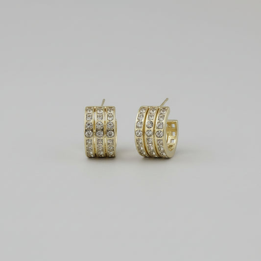Classic Curve Pave Hoops