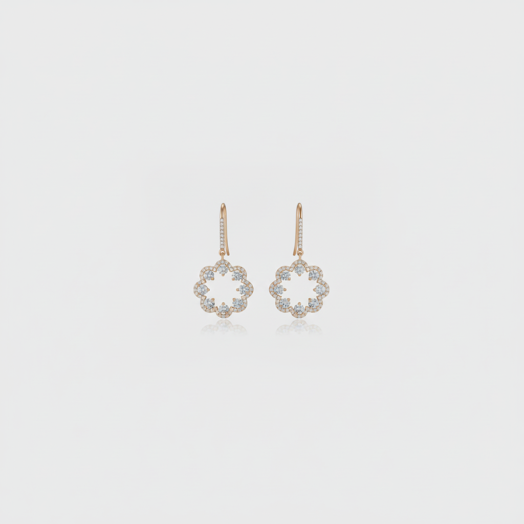 Circular Pavé Drop Earrings — Even Smaller
