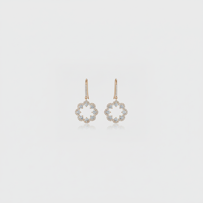 Circular Pavé Drop Earrings — Even Smaller