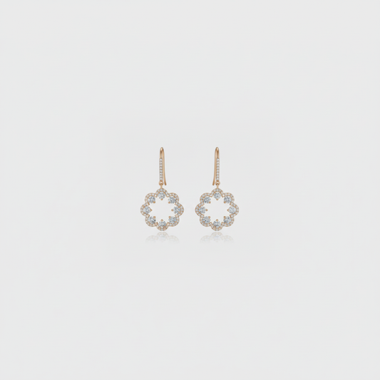 Circular Pavé Drop Earrings — Even Smaller