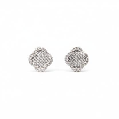 Clover Pavé Earrings - Clean Product Shot 1