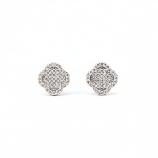 Clover Pavé Earrings - Clean Product Shot 1