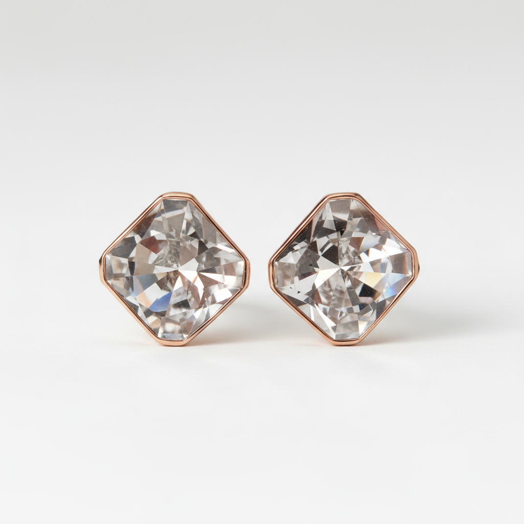 Crystal Stud Earrings Close-Up