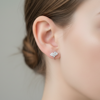 Ginkgo Leaf Earrings - On Model
