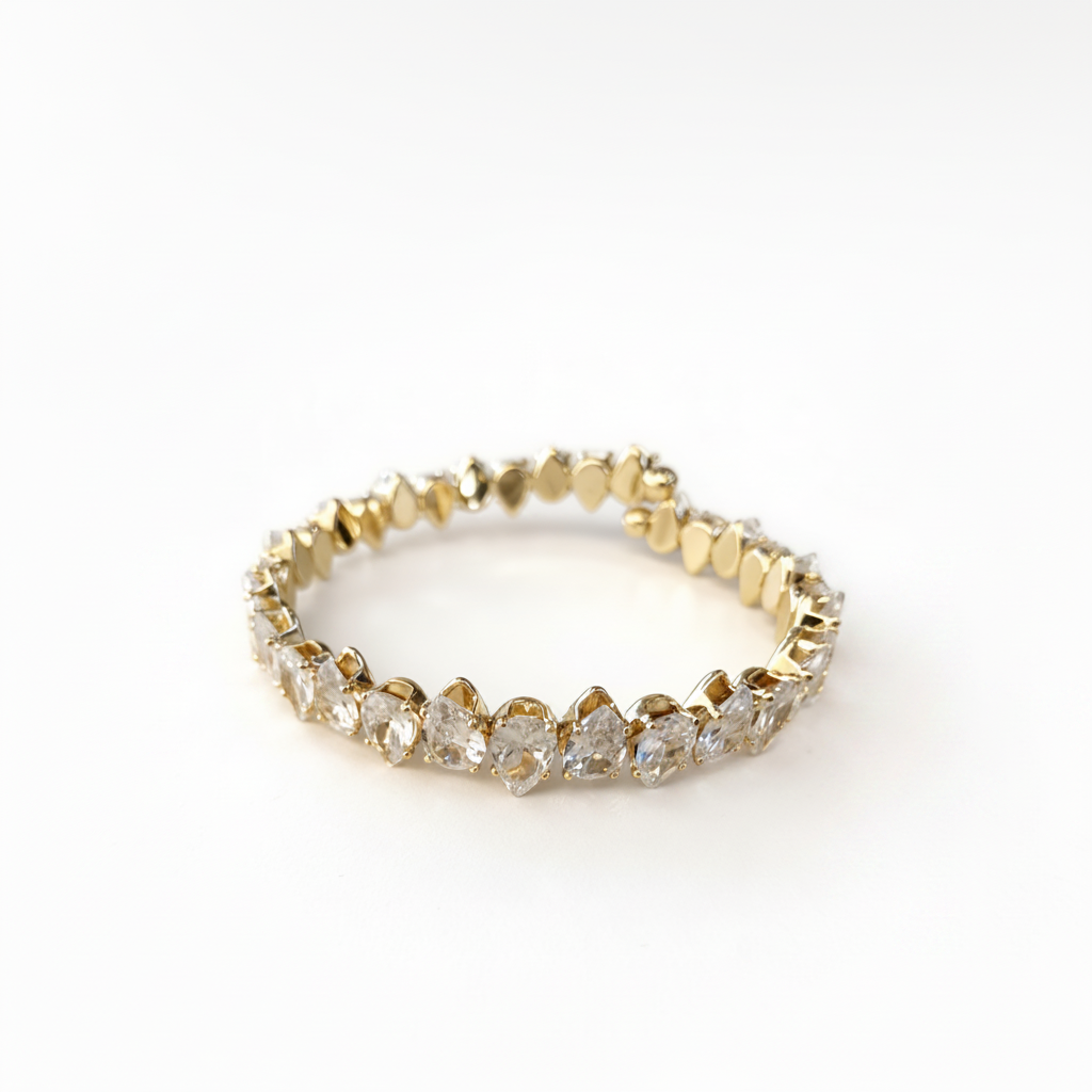Gold CZ Bracelet Far View