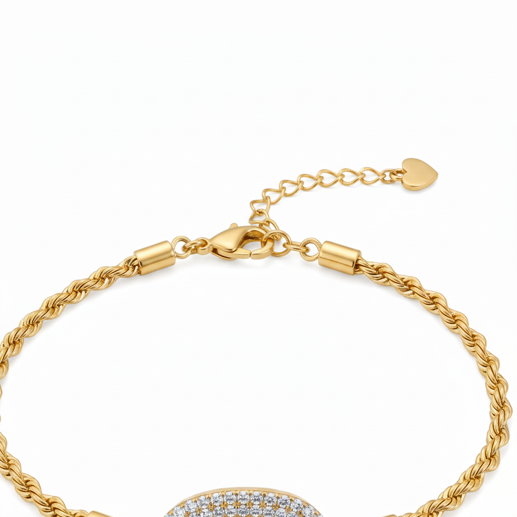 Gold Rope Bracelet - Lobster Clasp Detail