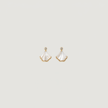 Mother of Pearl Fan Studs — Tiny Far View
