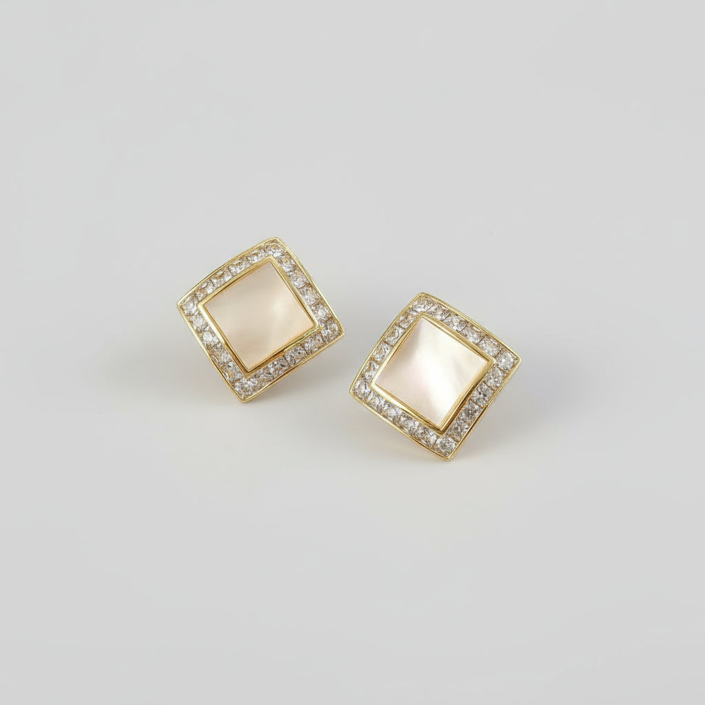 Classic Diamente Square with White Pearl Shell