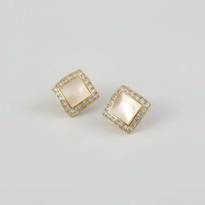 Classic Diamente Square with White Pearl Shell