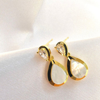 Water Drop with White Pearl Shell