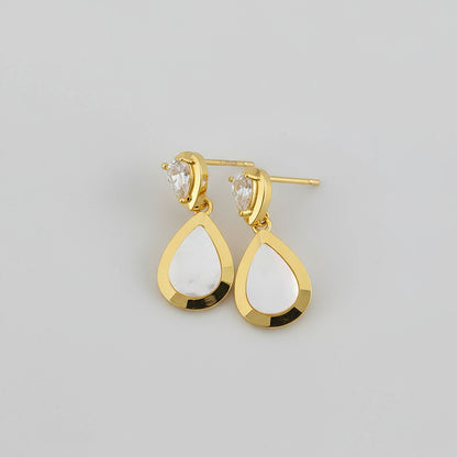 Water Drop with White Pearl Shell