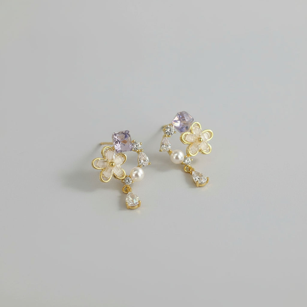 Cat Eye Spring Floral with Pearl