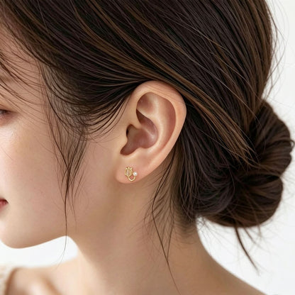 Golden Tulip Pearl Studs