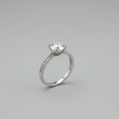 Classic Halo Moissanite Diamond Ring
