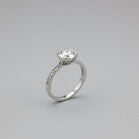 Classic Halo Moissanite Diamond Ring