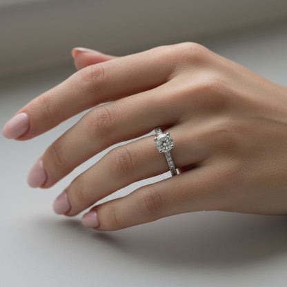 Classic Timeless Solitaire Moissanite Diamond Ring