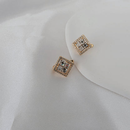 Crystal Square Hoops