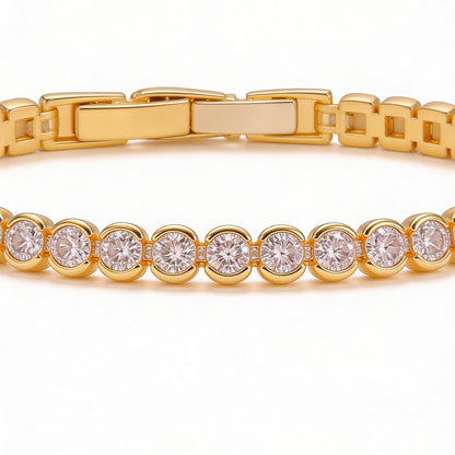Round Bezel Tennis Bracelet