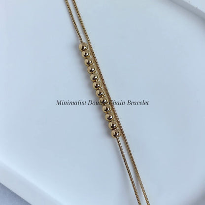 Minimalist Double Chain Bracelet