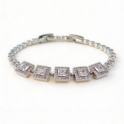Carre Halo Tennis Bracelet