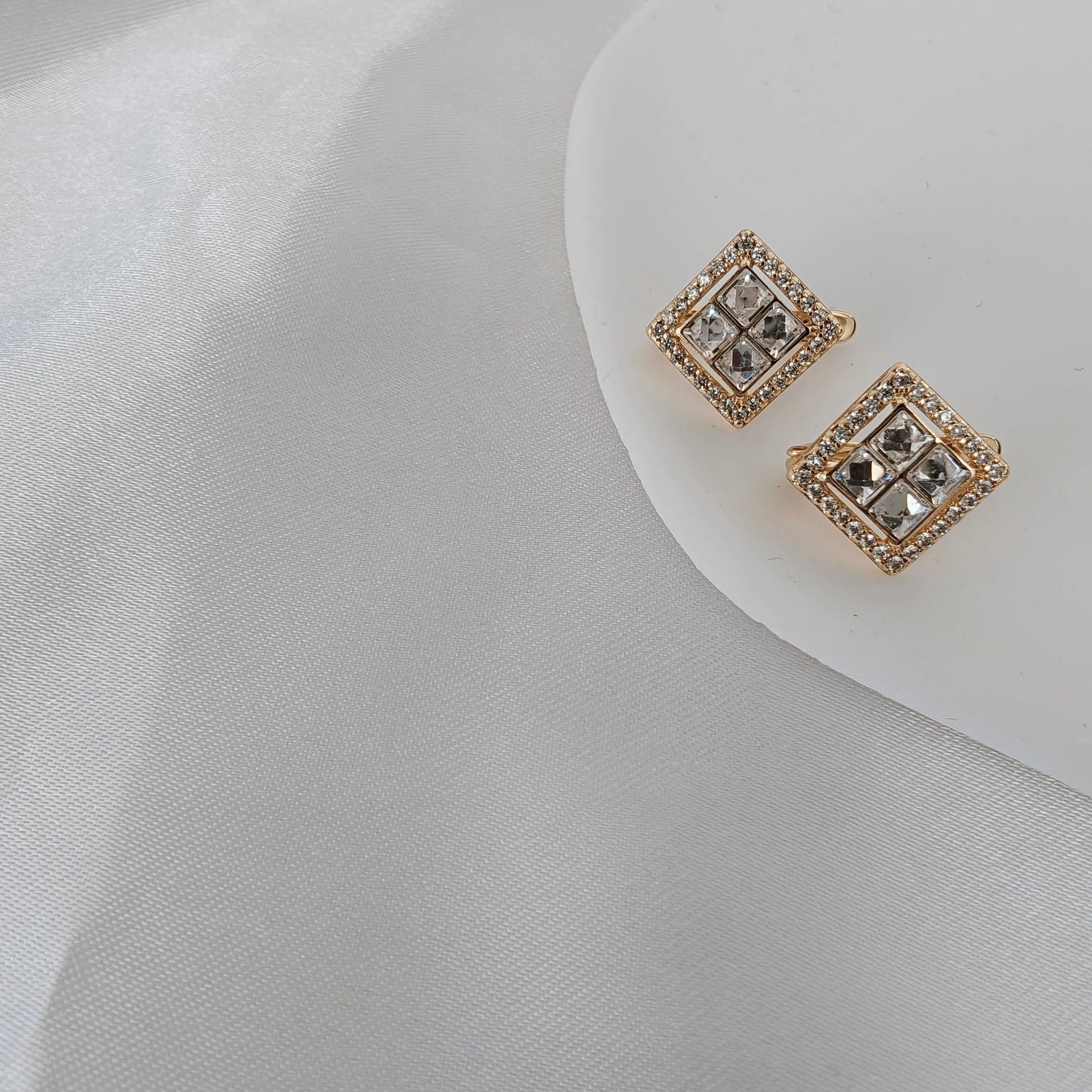 Crystal Square Hoops