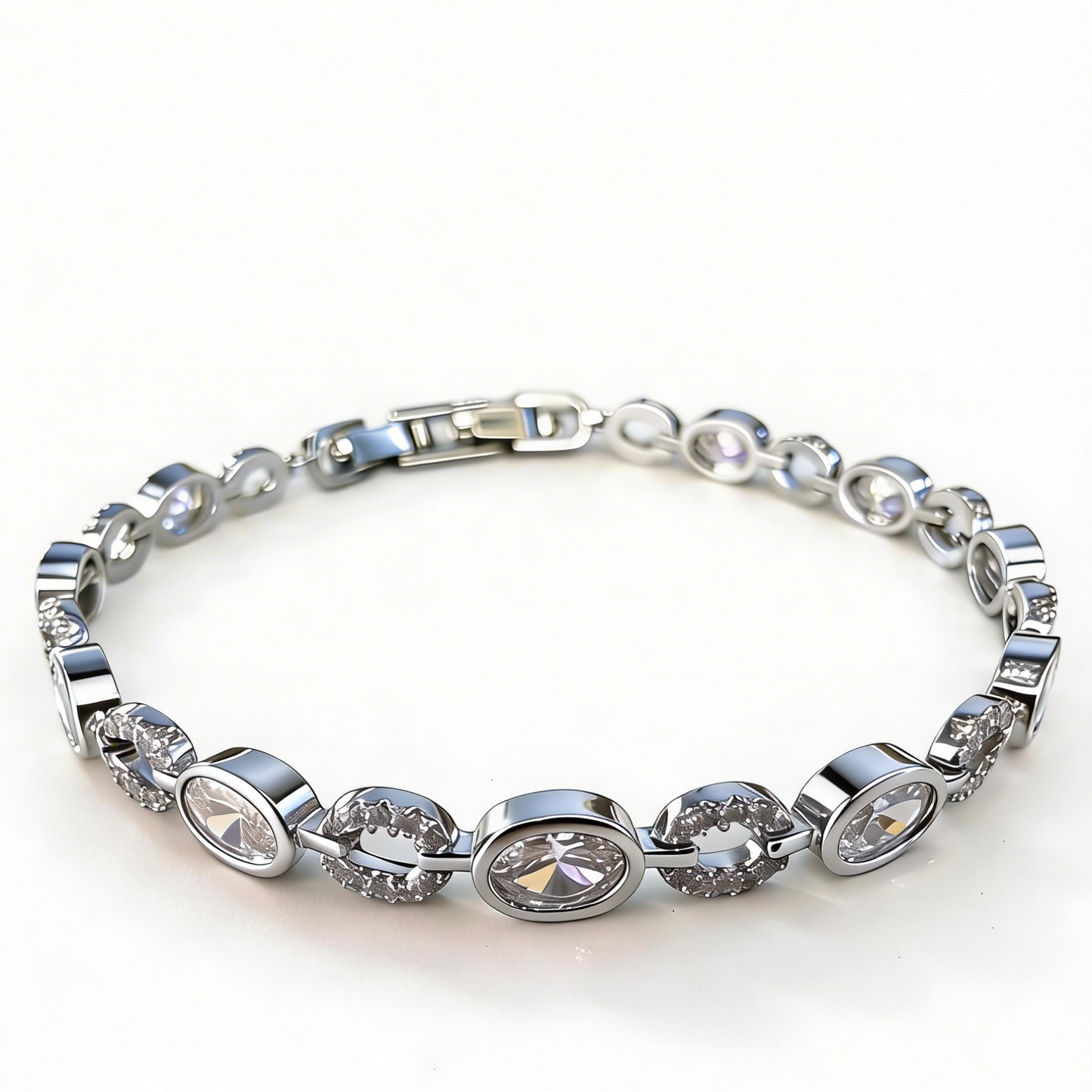 Oval Bezel Crystal Bracelet