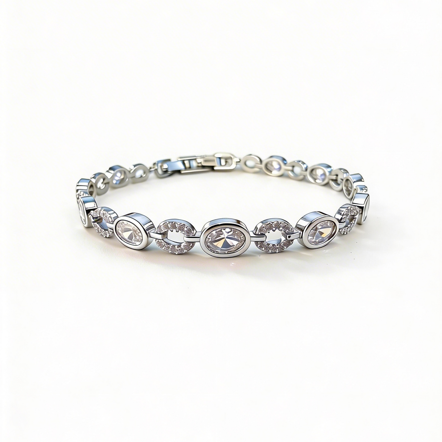 Oval Bezel Crystal Bracelet