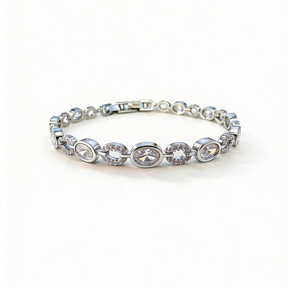 Oval Bezel Crystal Bracelet