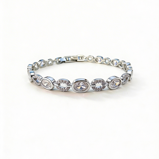 Oval Bezel Crystal Bracelet