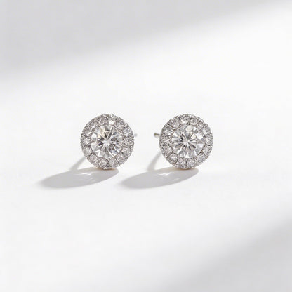 Double Halo Pavé Studs