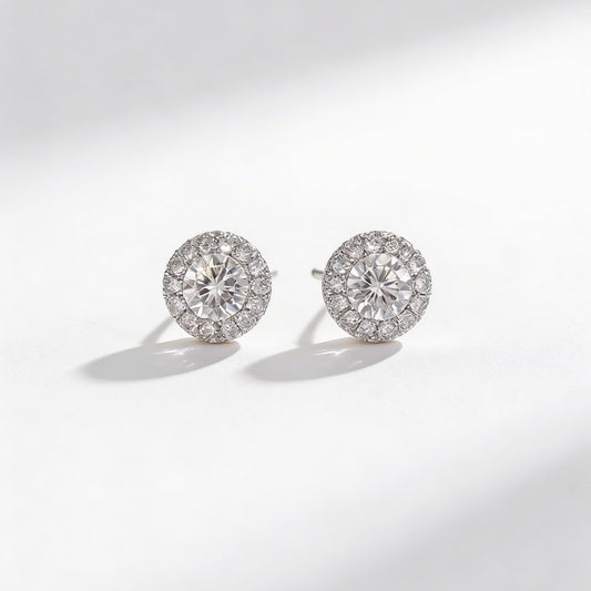 Double Halo Pavé Studs