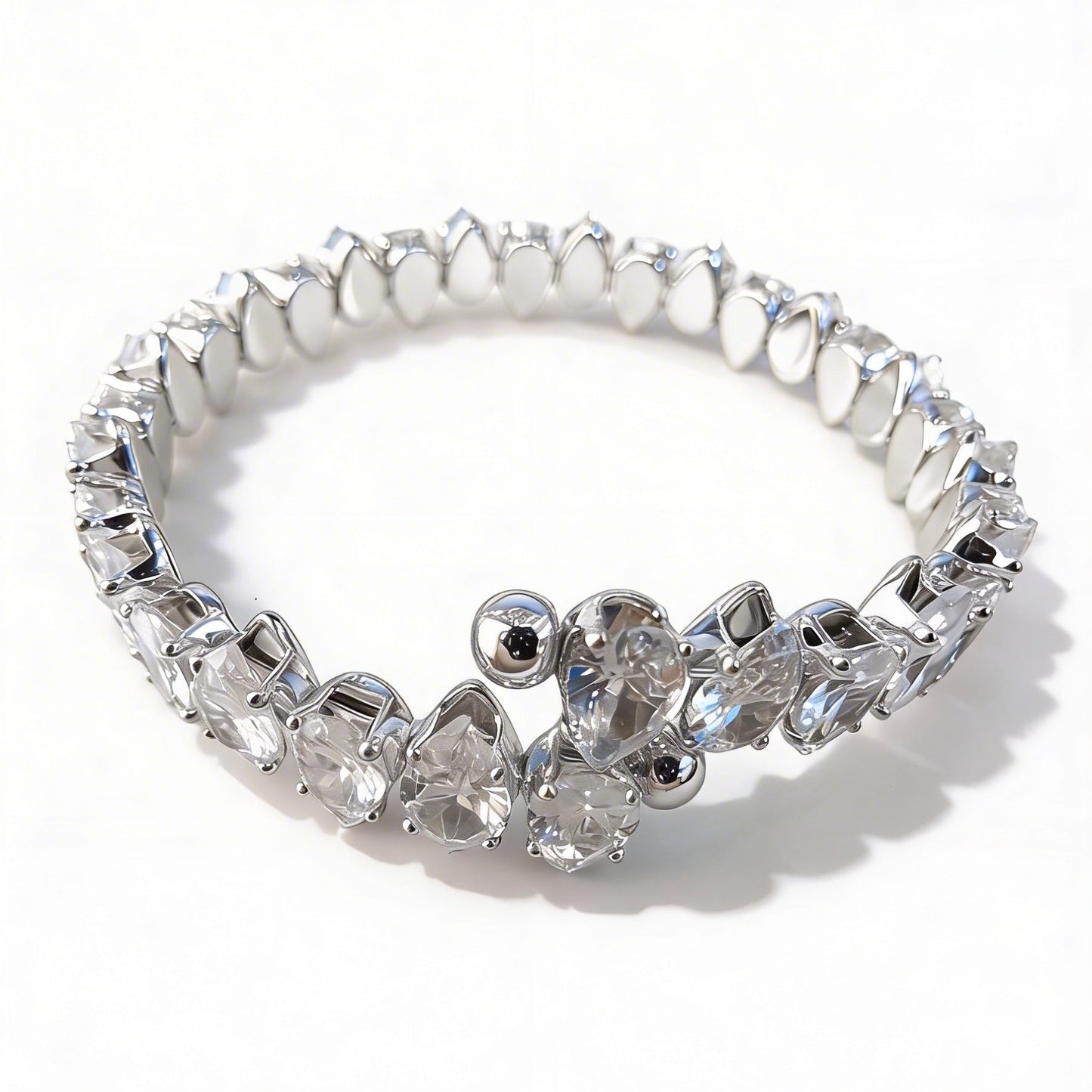 Carré Crystal Bangle Cuff