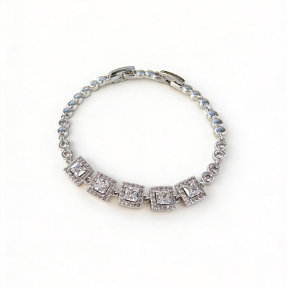 Carre Halo Tennis Bracelet