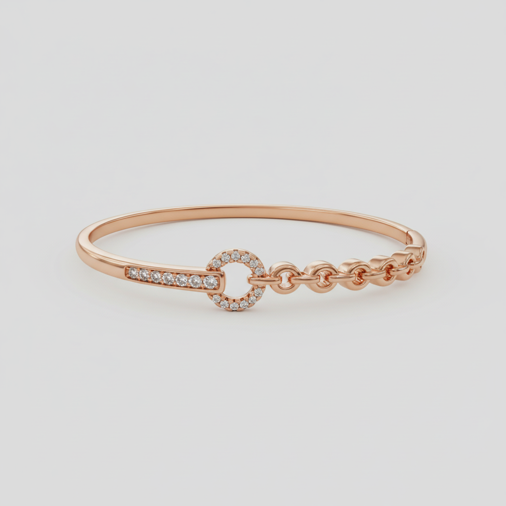 Rose Gold Chain & Pavé Bangle - Clean Shot