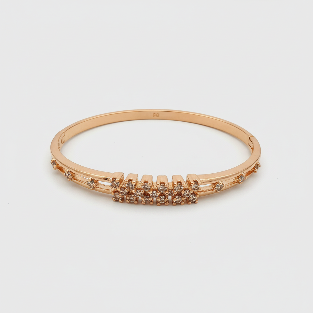 Rose Gold Fan Pavé Bangle - Clean Shot