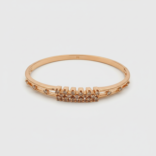 Rose Gold Fan Pavé Bangle - Clean Shot