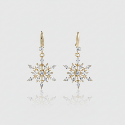 Snowflake Drop Earrings - Complete Hooks