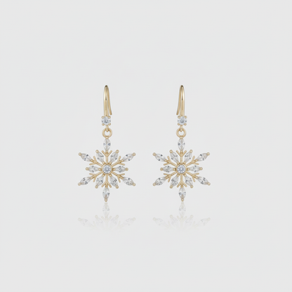 Snowflake Drop Earrings — Tiny Far View