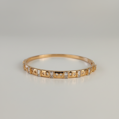 Two-Tone Geometric Bangle - Clean Shot